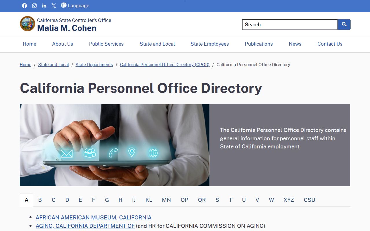Paso Robles people directories resource in California Personnel Office Directory